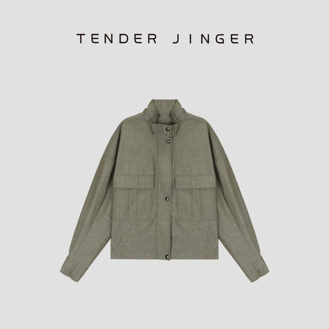 Tender Jinger【黑标】双贴袋立领夹克短外套T53WM30750