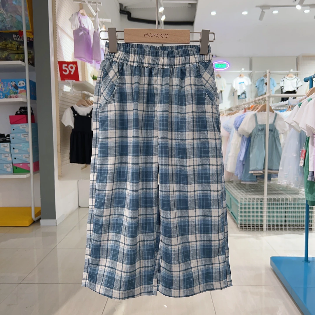 MOMOCO夏季新款男童潮流格子防蚊裤休闲简约休闲裤77230354038
