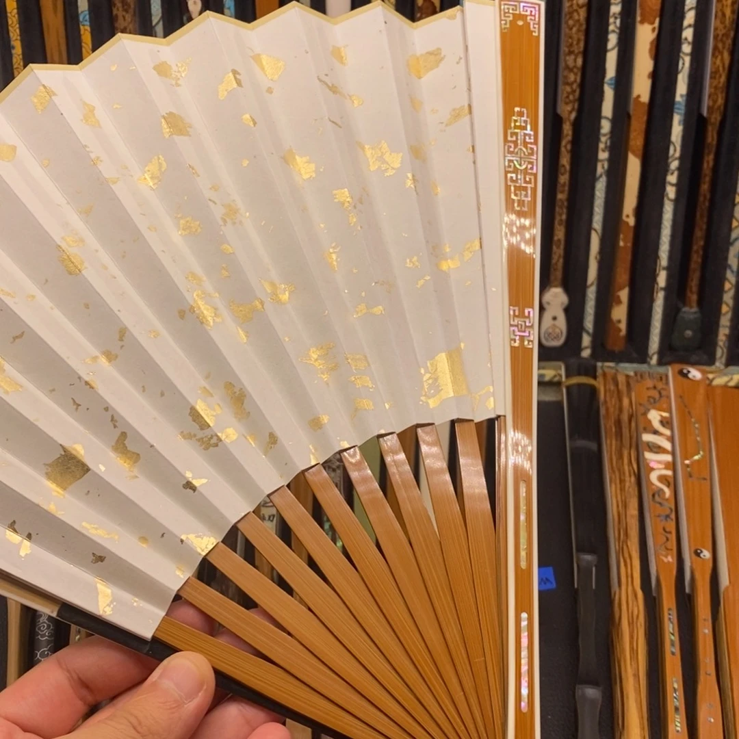扇子《檀窗锦韵》包边老玉竹三合青