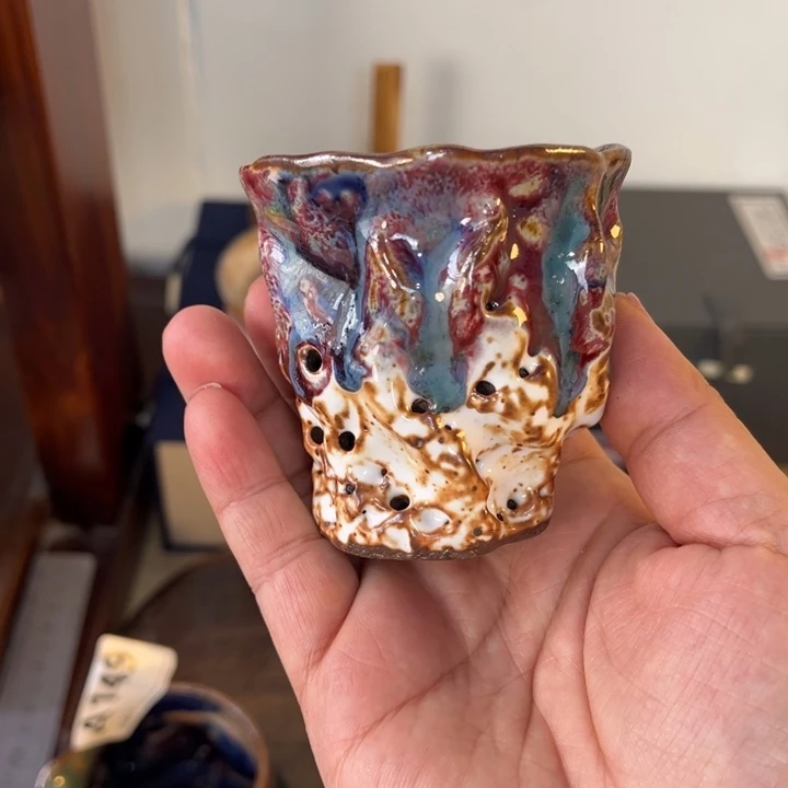 全手工柴烧志野杯360