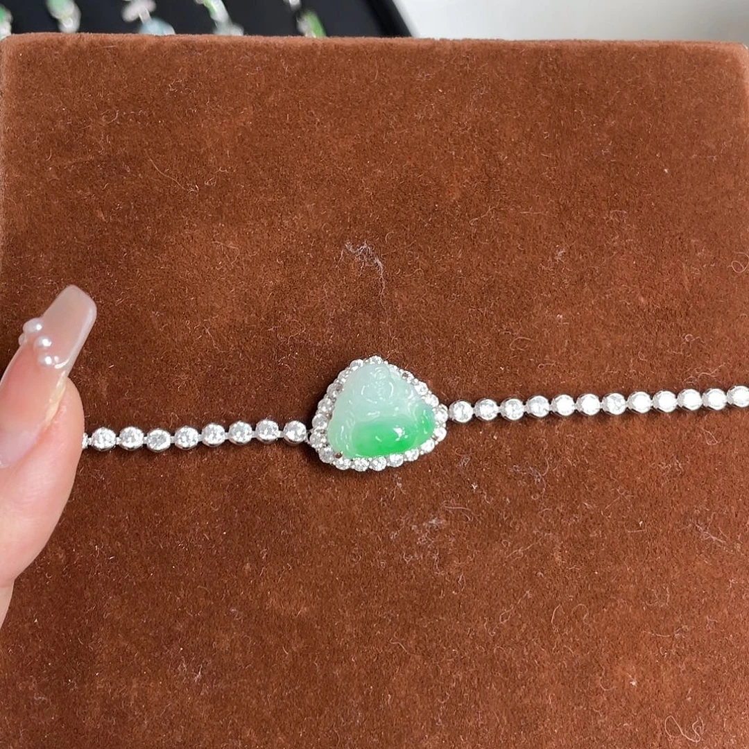 N****翡翠银S925镶嵌手链
