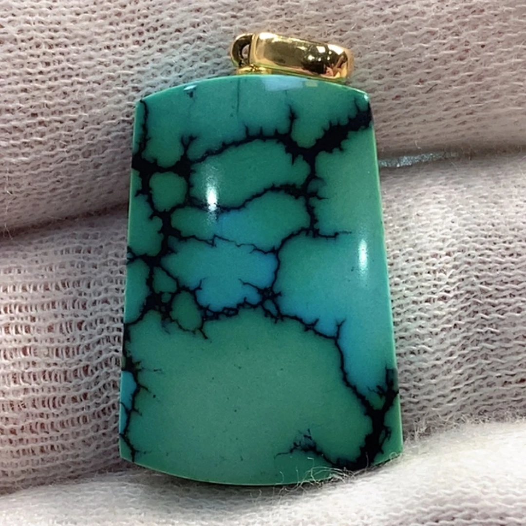 绿松石18K金镶嵌珠宝奇石