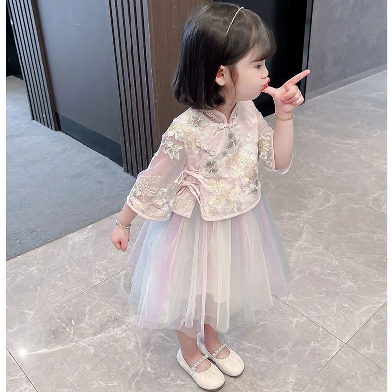 女童连衣裙2025新款汉服纱裙中国风儿童夏装洋气女宝宝洋气小童装