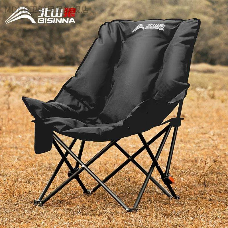 新疆西藏包邮北山狼户外折叠椅加厚加棉月亮椅躺椅便携式懒人露营