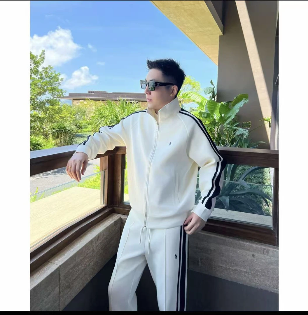 【小马格纹套装】25秋小马刺绣男士休闲长裤情侣夹克外套装WYG9918