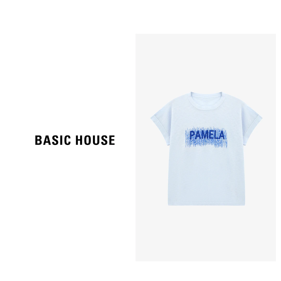 Basic House/百家好运动舒适休闲百搭简约夏季针织衫B0625B5ADB2