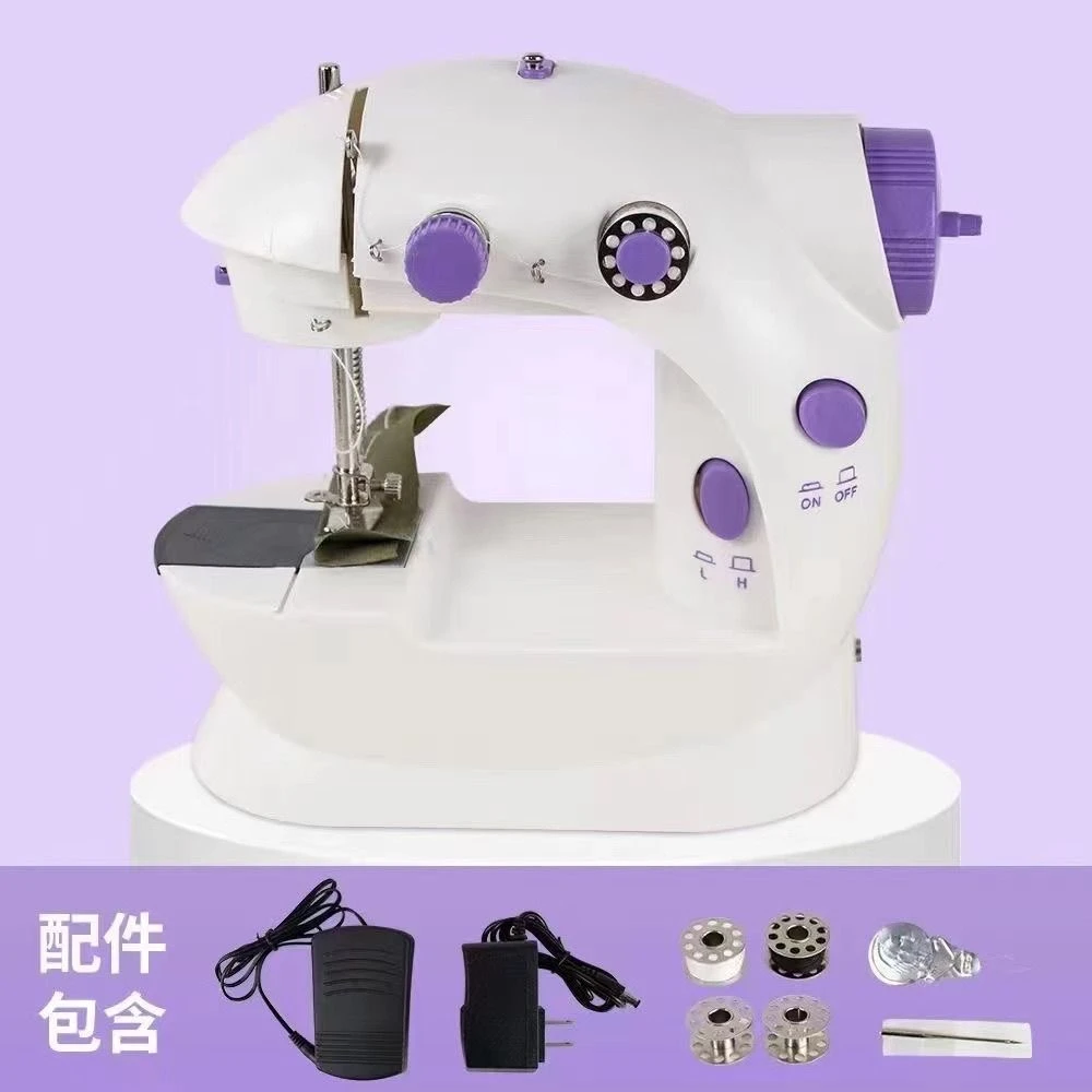 新款加强版缝纫机带灯家用切线电动小型迷你多功能全自动     JYX