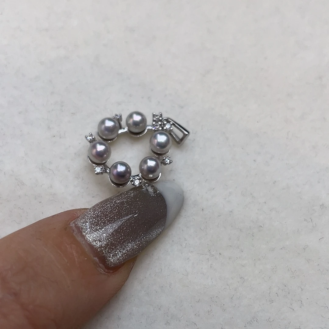 银S925镶嵌吊坠(不含链)海水珍珠