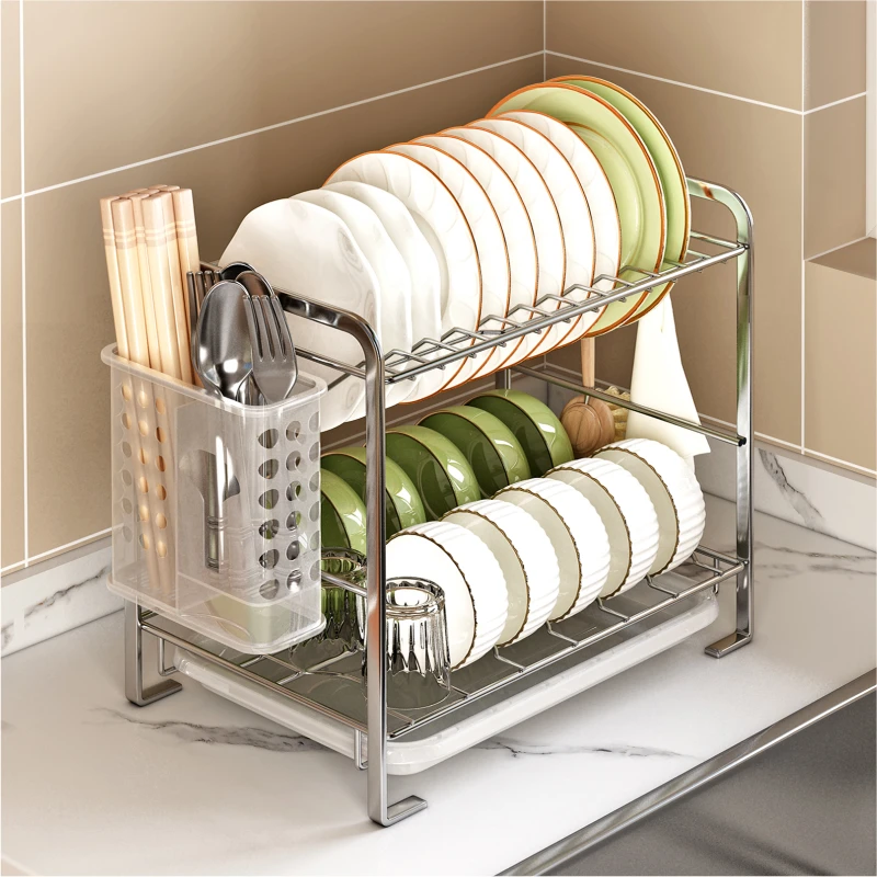 水槽置物架厨房沥水碗架台面免打孔极窄小型碗盘碗碟碗筷收纳架