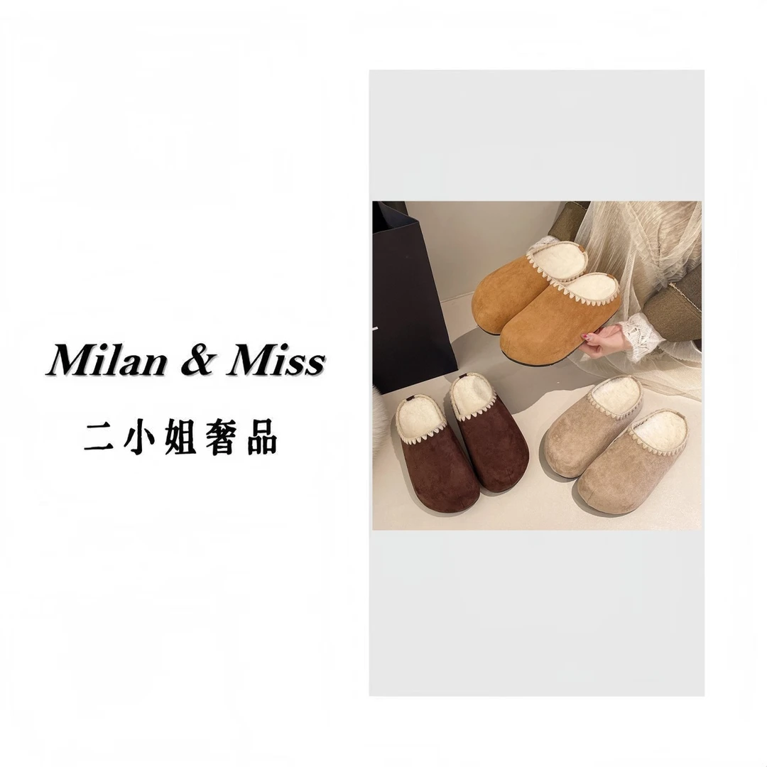 新款时尚百搭复古加绒包头拖鞋551 跟高4CM