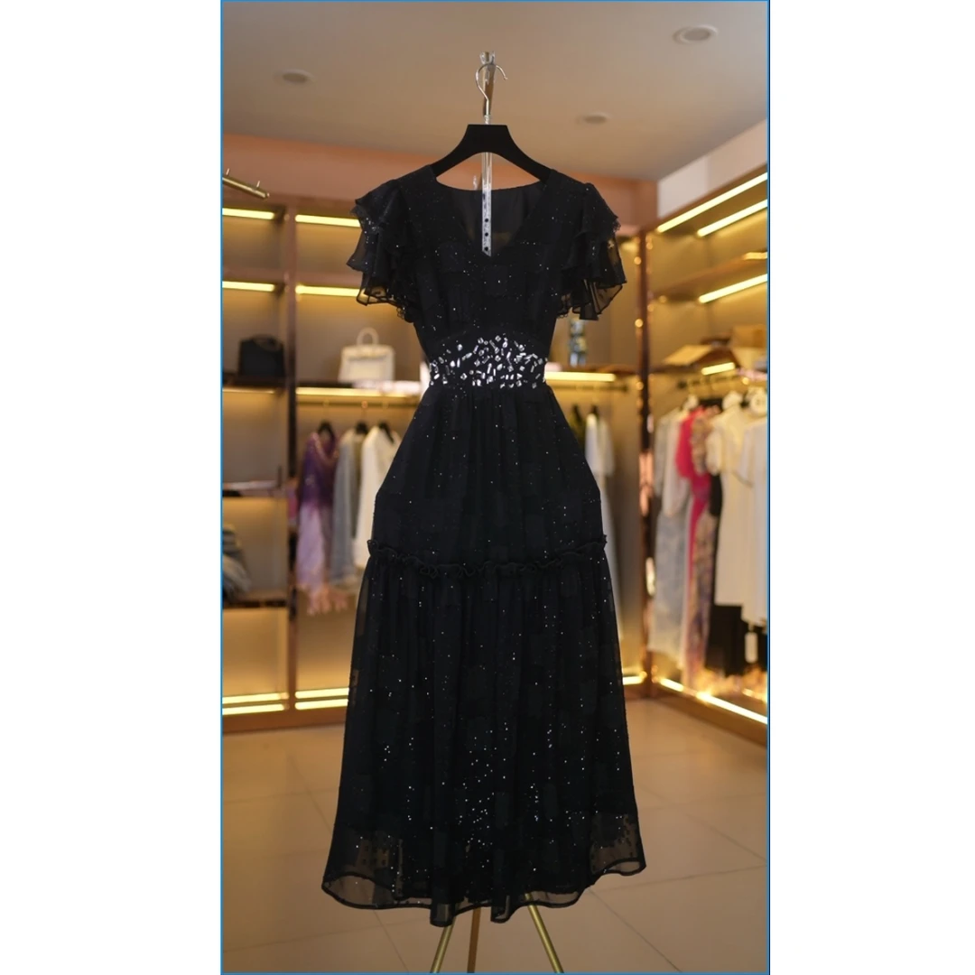 【娟专属】繁星点点夏季修身法式轻奢显瘦气质优雅连衣裙B17-1