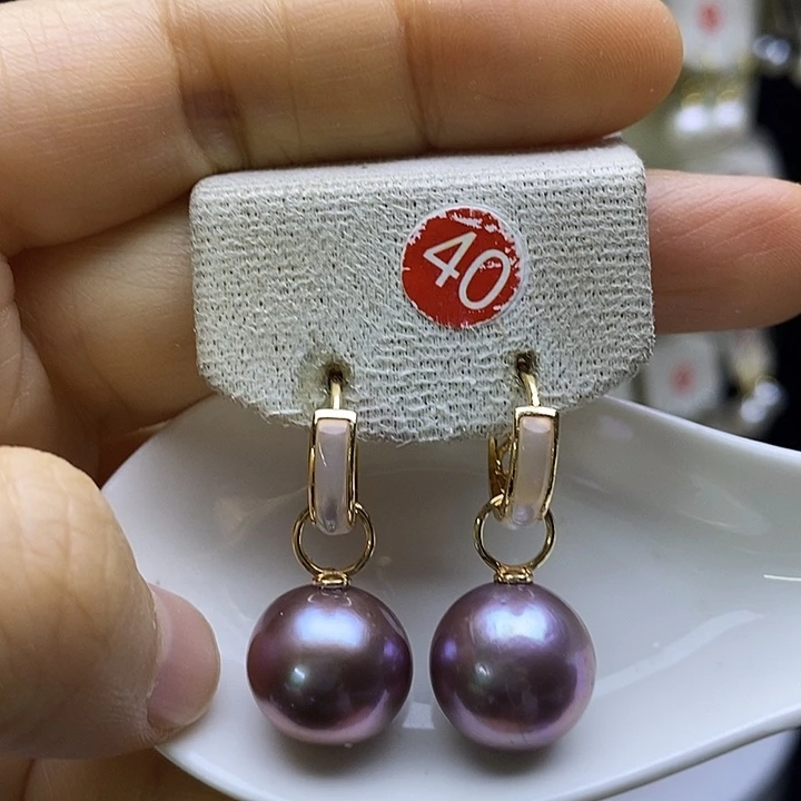 淡水珍珠耳饰银S925镶嵌旭**刚