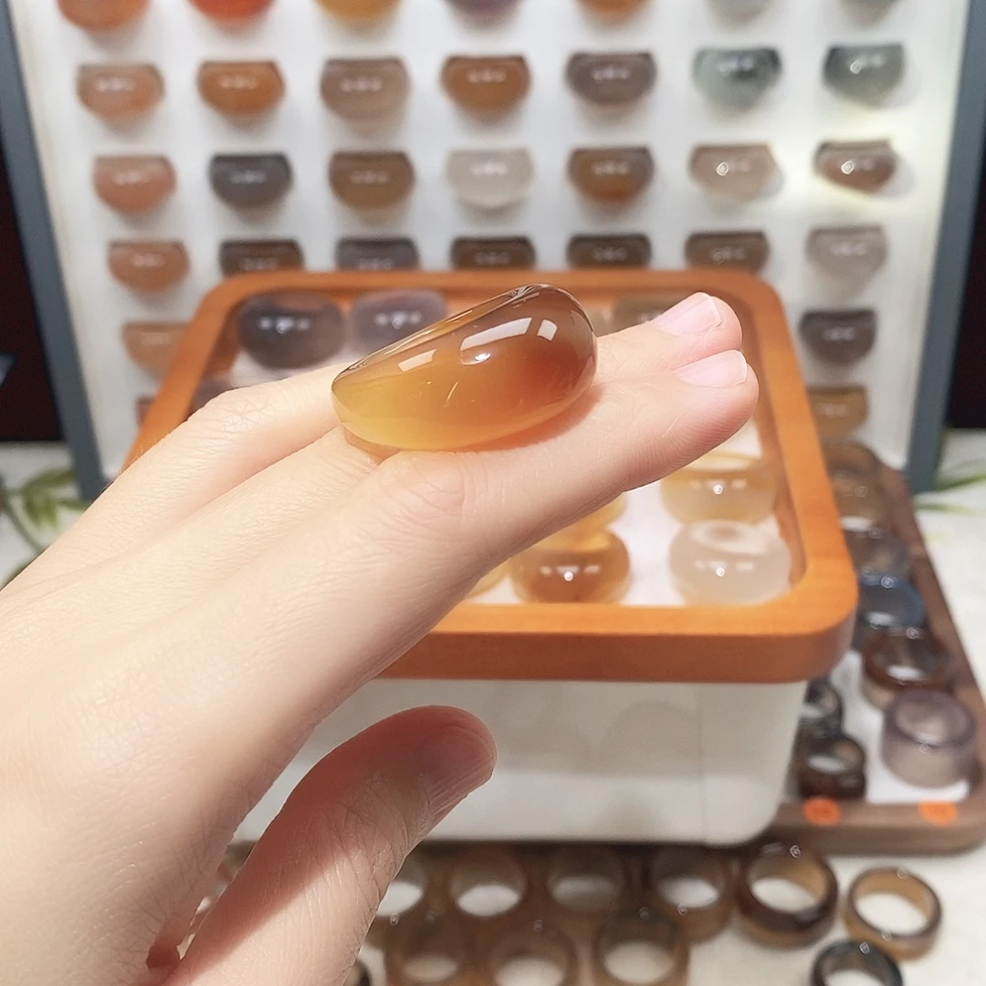 家***）玛瑙/玉髓未镶嵌戒指港22