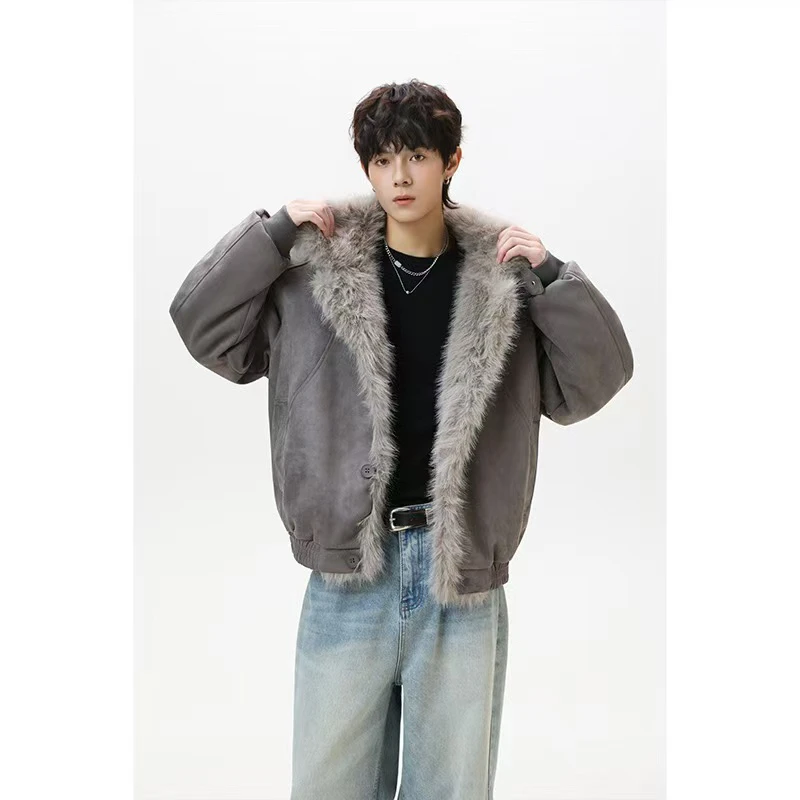 MAODALAI冬季新款座山雕加绒加厚外套时尚百搭棉衣美式工装夹克