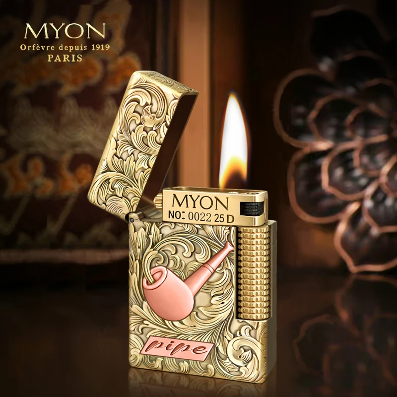 MYON欧洲勉牌M6烟斗紫铜款一机一码煤油打火机