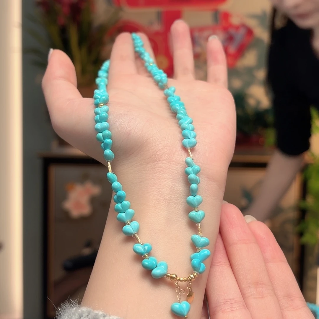 绿松石18K金镶嵌颈饰