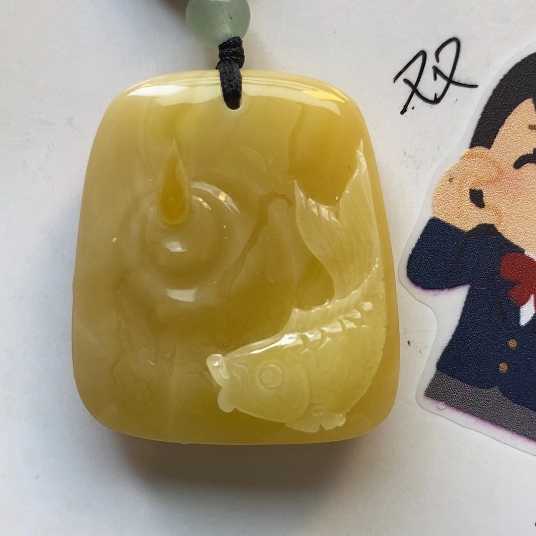 定制琥珀未镶嵌锦鲤