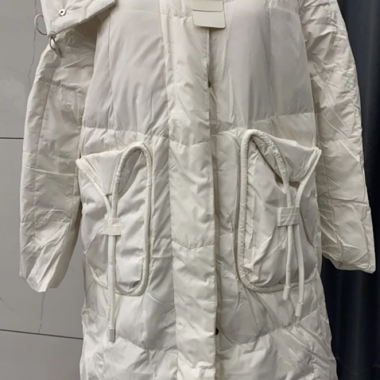 长款连帽收腰白鸭绒保暖冬季宽松百搭女款