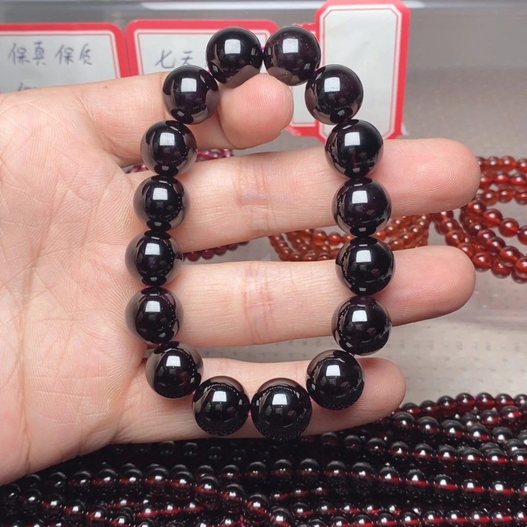 方***夕石榴石未镶嵌手链卡12