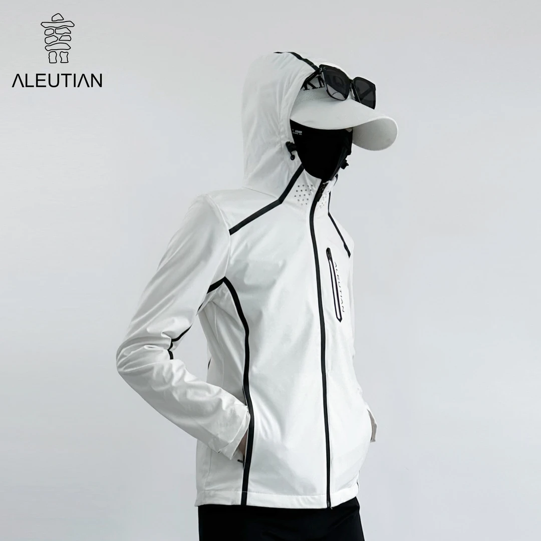 2025春夏女士连帽弹力透气防风户外运动夹克外套