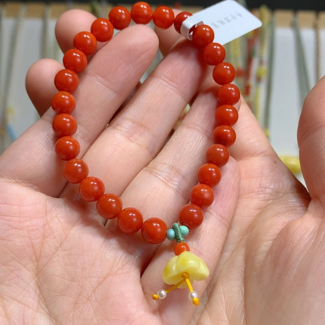 南红玛瑙未镶嵌手链6.8mm