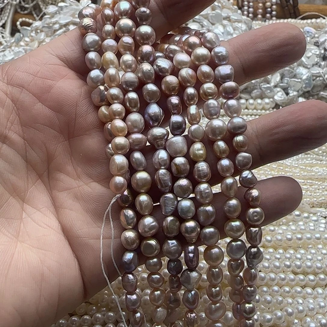 未镶嵌淡水珍珠半成品两米光紫色巴洛克