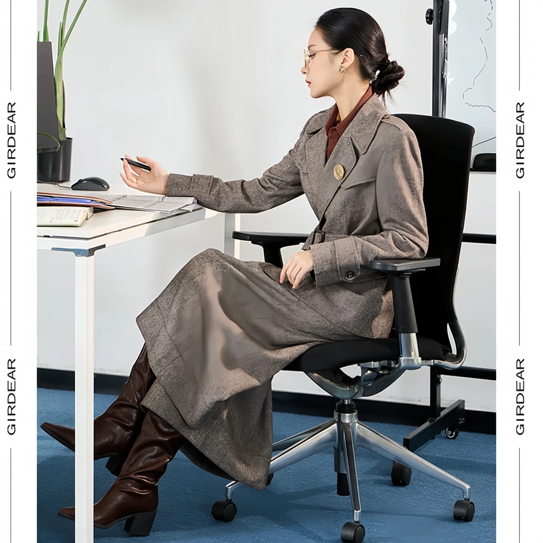 GIRDEAR/哥弟新款百搭显瘦气质时尚高级感休闲裤高腰阔腿裤110023