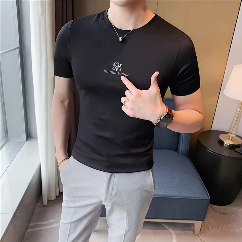 优桓冰丝短袖t恤男夏季潮牌男装新款半袖衣服男士高端冰感体恤衫