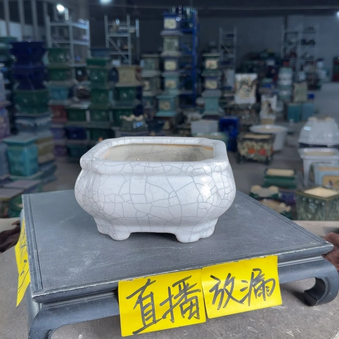 一风堂石湾花盆内口12，内深6微瑕