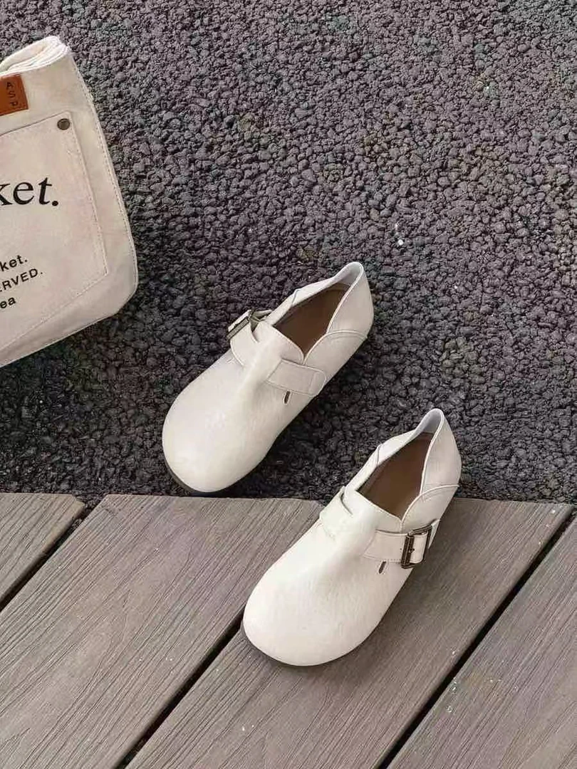 SLover77定制｜白色皮扣带勃肯鞋（清仓）
