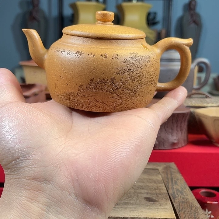 紫砂茶杯君德壶山水微瑕