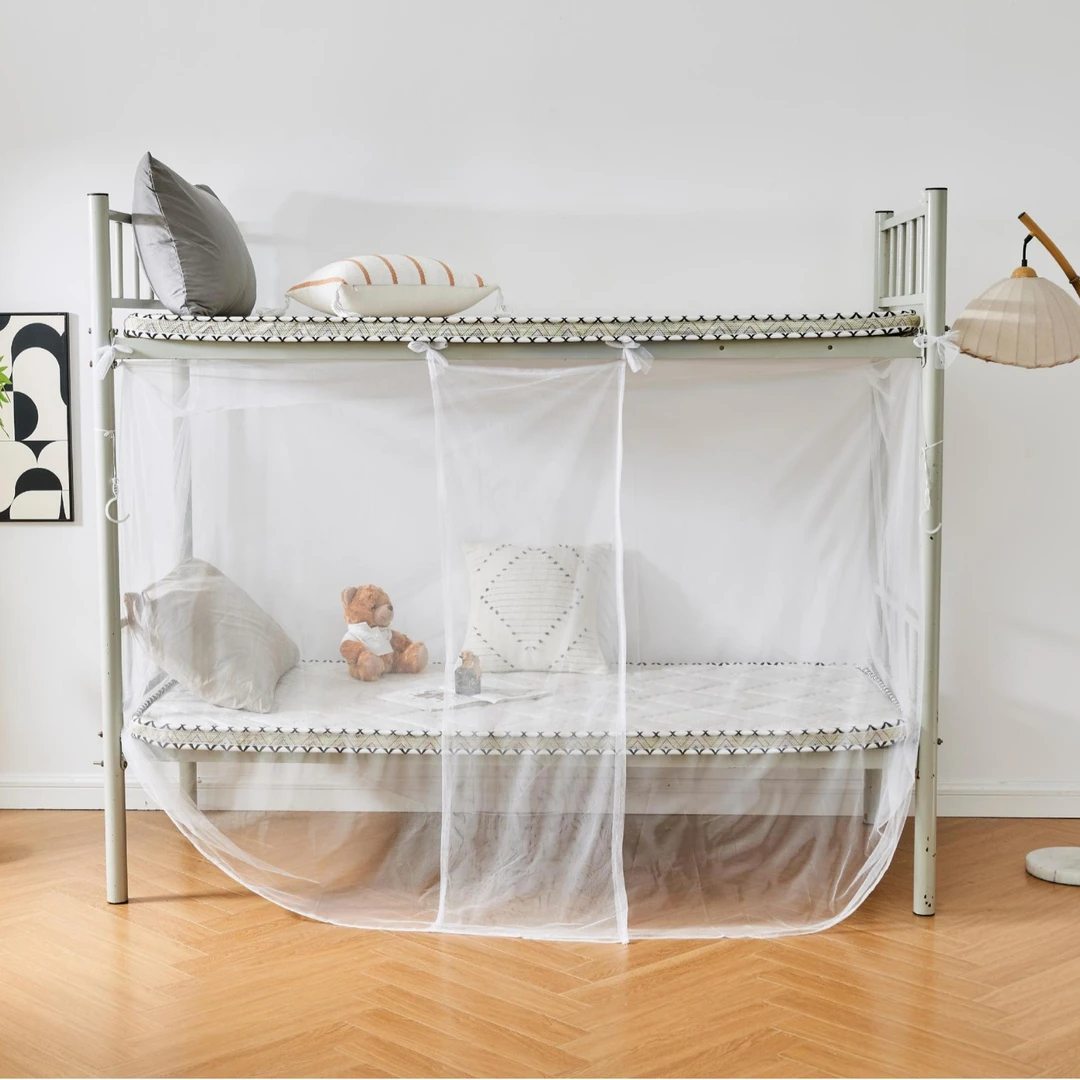 学生单人蚊帐学生宿舍宿舍上下铺蚊帐免安装拉链家用方顶蚊帐寝室