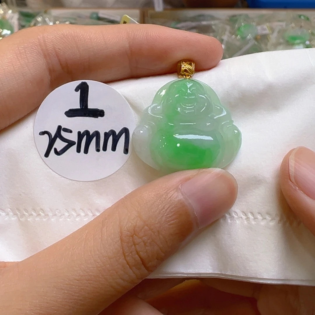 吊坠(不含链)18K金镶嵌翡翠