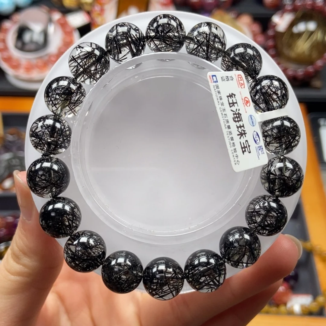 水晶黑发晶手串未镶嵌11mm