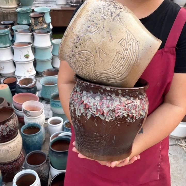 紫砂花盆口20高20正品正品