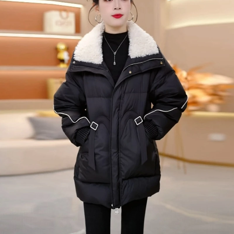 白鸭绒气质加厚保暖羽绒服女士冬季2025新款韩版时尚洋气显瘦外套