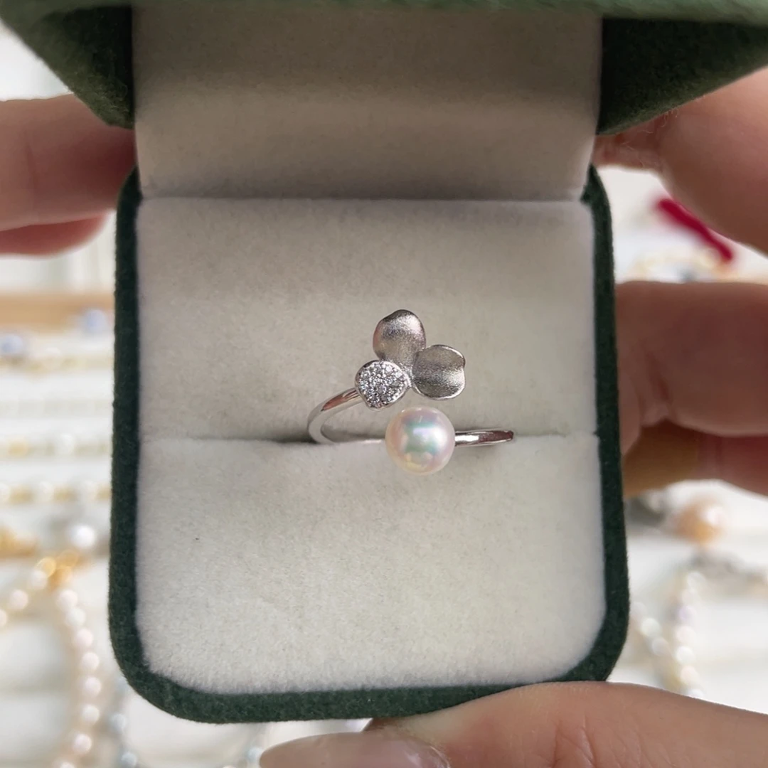 海水珍珠戒指银S925镶嵌