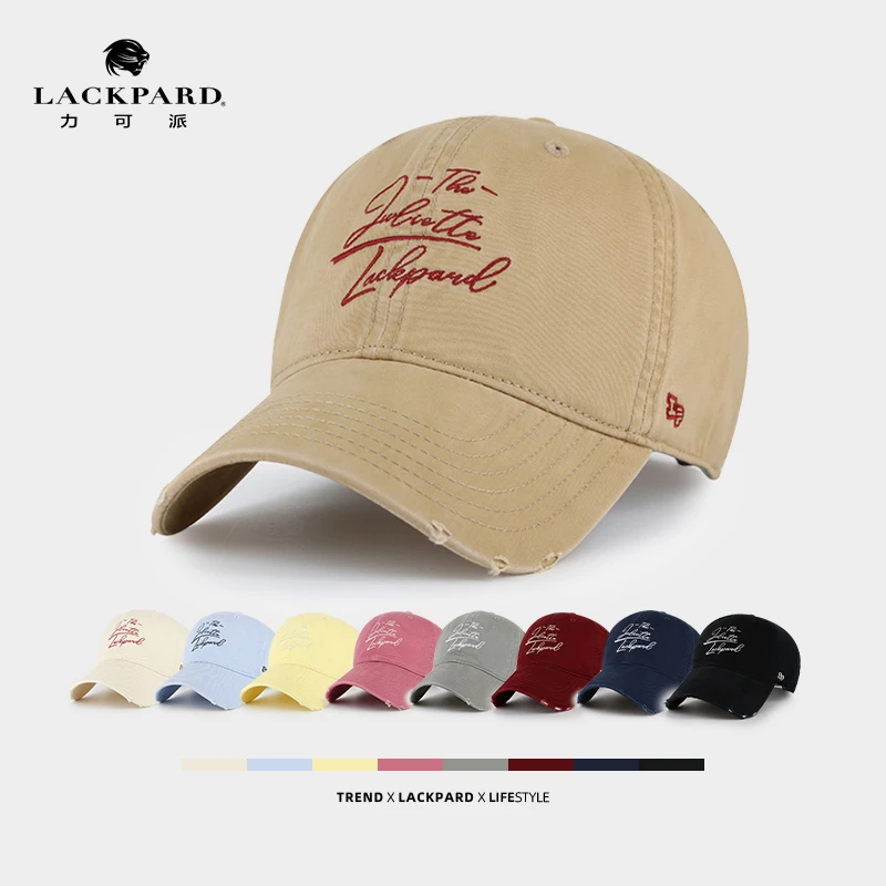 【时尚百搭】LACKPARD帽子破洞修饰时尚鸭舌帽潮流加深软顶棒球帽