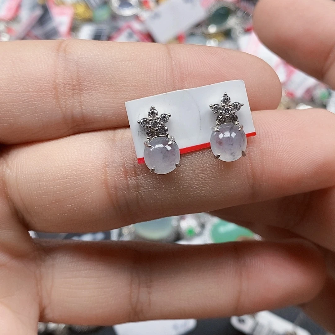 翡翠银S925镶嵌戒指天然A货缅甸翡翠