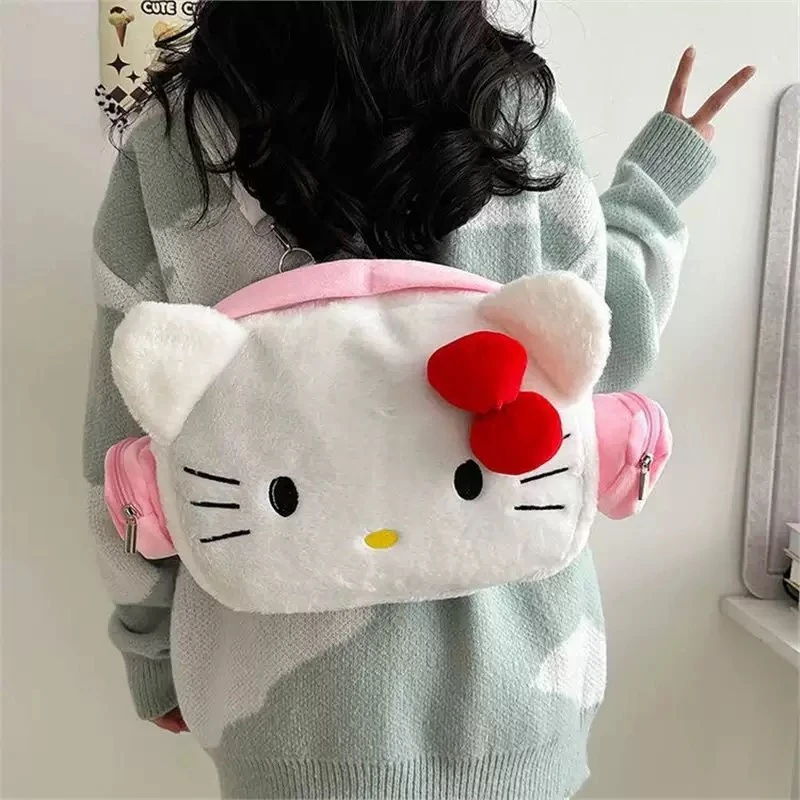 HelloKitty可爱耳机猫毛绒双肩包女生日系卡通少女高颜值201-300