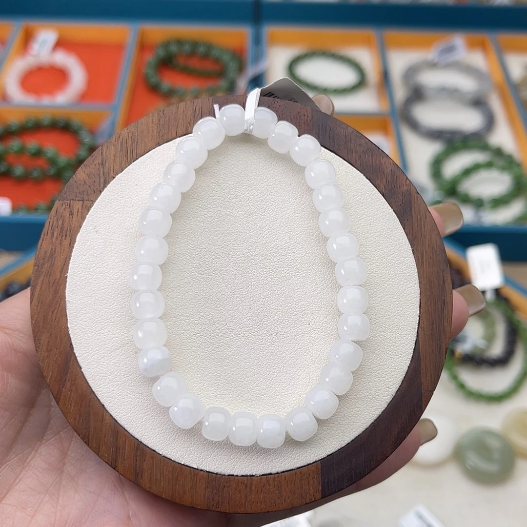 和田玉未镶嵌手串A31卡6×7