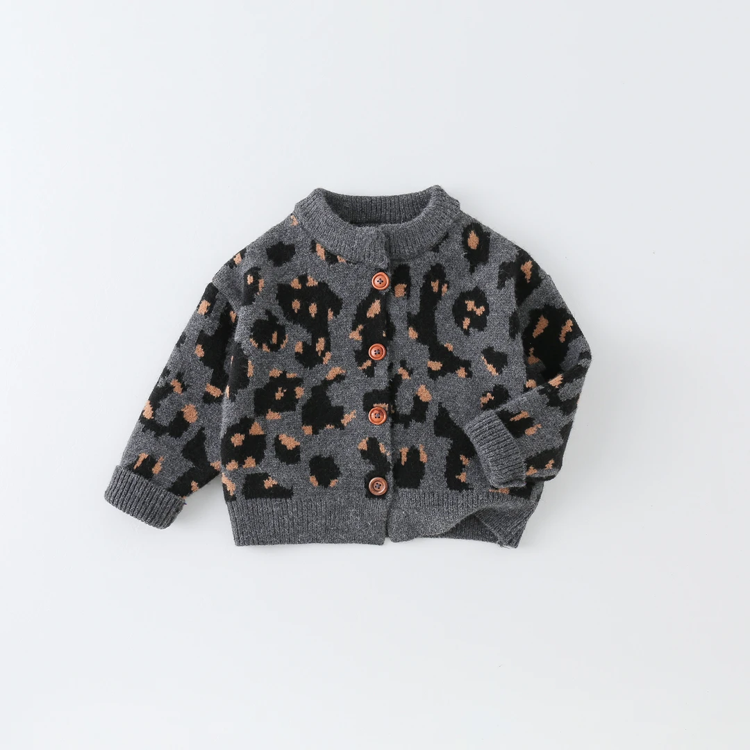 SCBEBE儿童毛衣开衫秋冬新款男童满印花斑中小童外套AW735