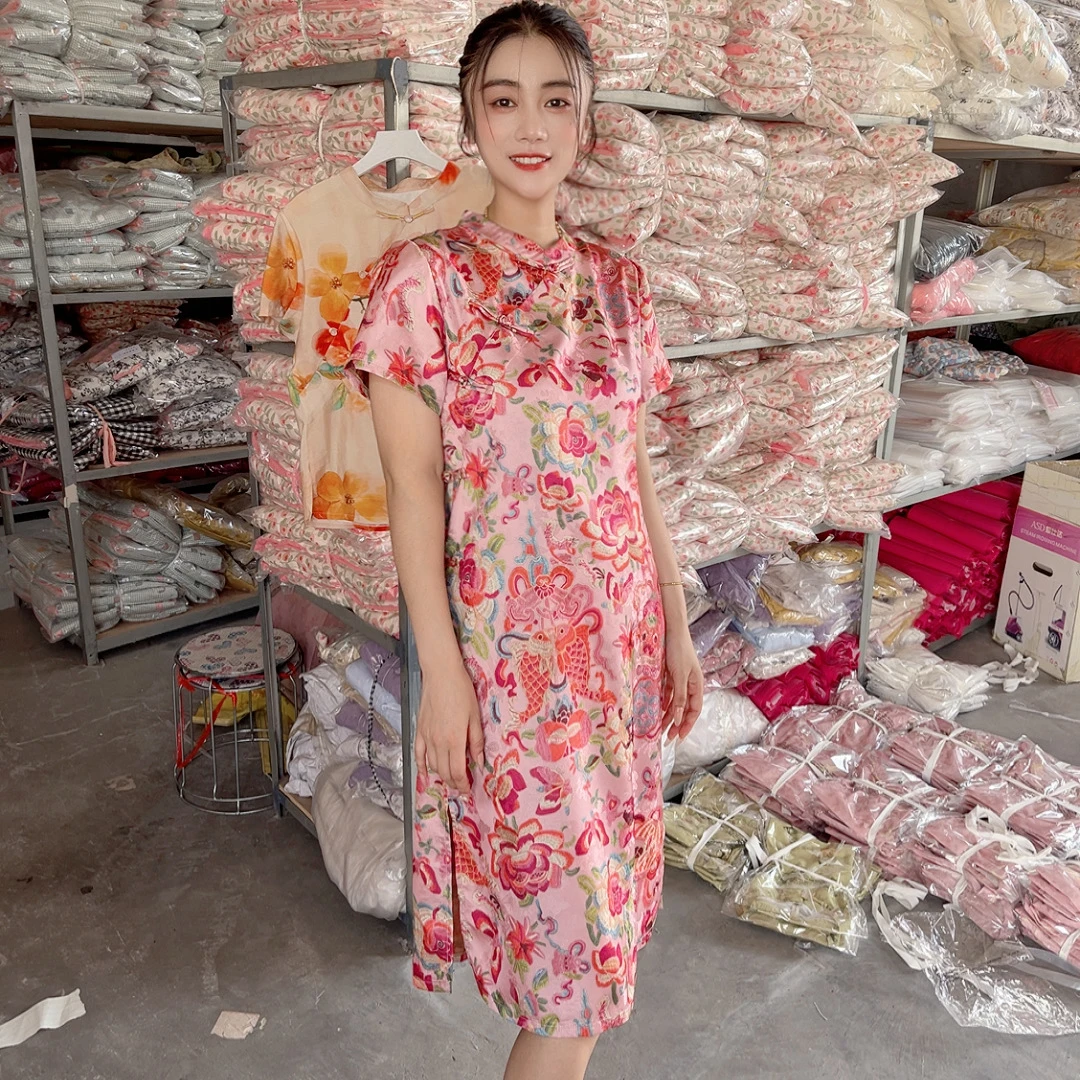 【锦鲤旗袍裙】2025 新款盘扣重工日常女款复古新中式改良版旗袍裙