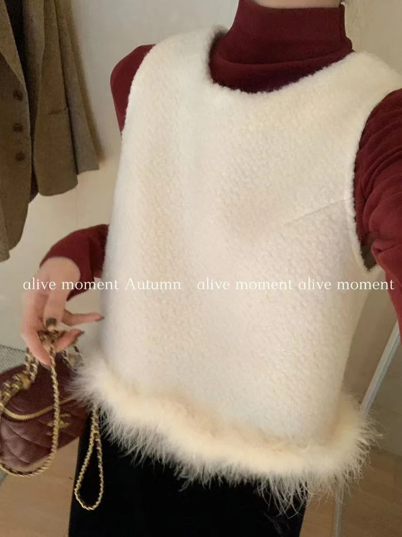 富家千金韩剧女主温柔系穿搭高领打底毛衣马甲半身裙三件套装