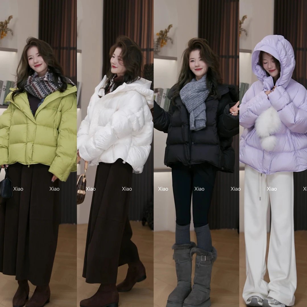 【Xiao·晓晓】（小花苞）95三星白鹅绒简约时尚鹅绒服女256020