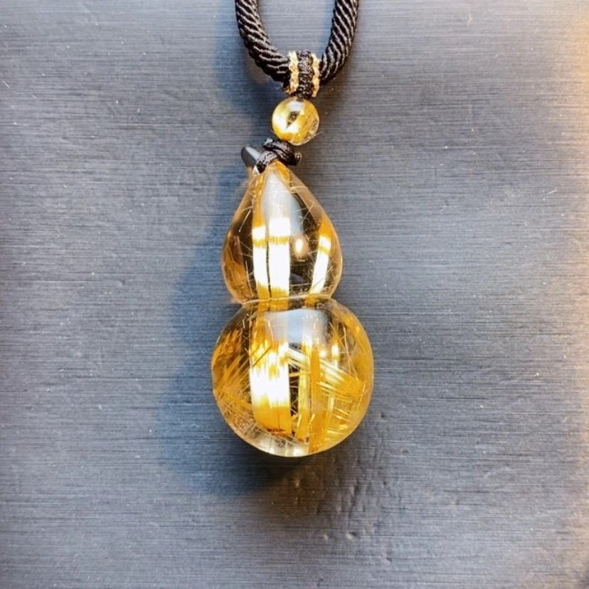 【闪购商品】未镶嵌颈饰发晶天然钛晶葫芦吊坠