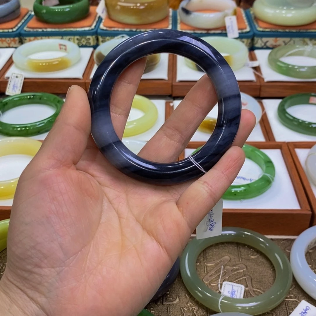 和田玉手镯未镶嵌新疆青花58