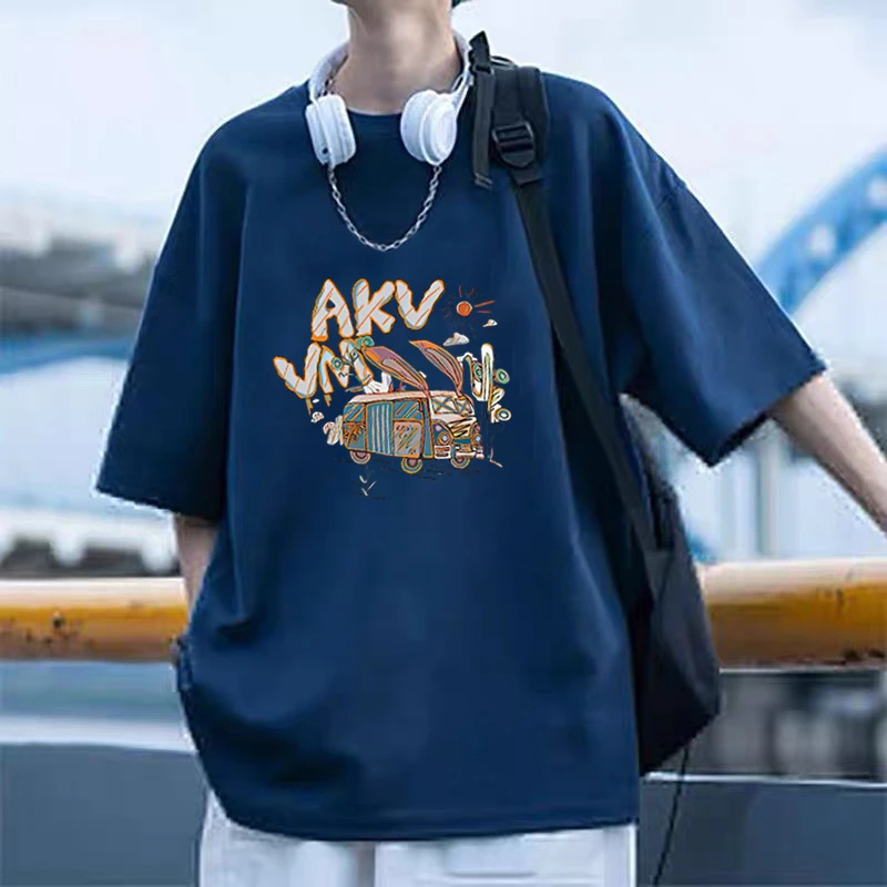 潮牌纯棉短袖男t恤男女同款夏装重磅宽松大码上衣服学生休闲半袖