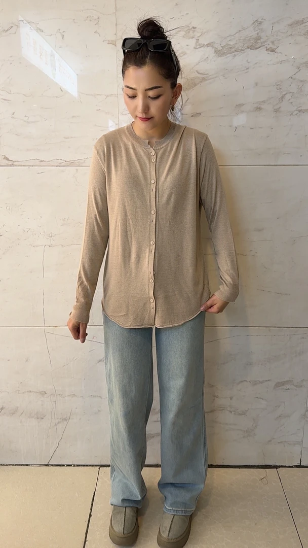 青年常规日常修身型四季通用亨利领长袖亲子青春流行T恤