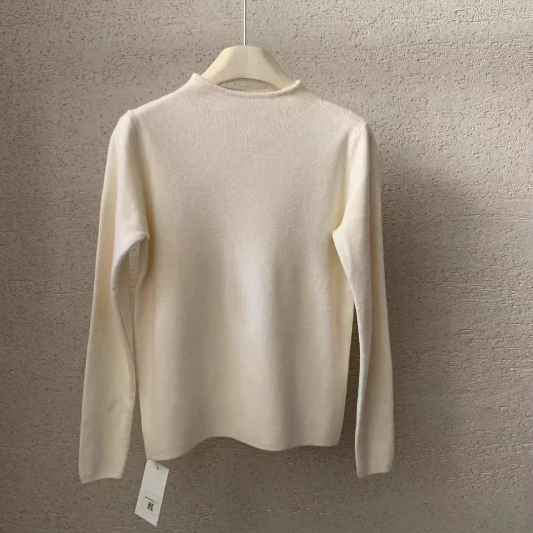 【 雨•美 推荐 】12101杏色中领针织打底上衣